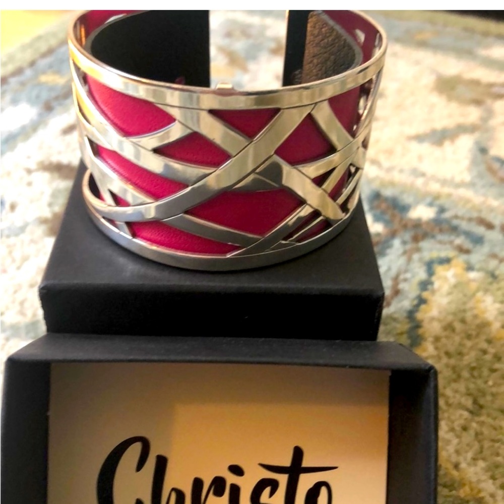 Silver cuff bracelet from the Christo collection by Brighton.